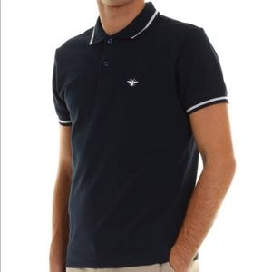 MENS DIOR NAVY PIQUE POLO W/BEE EMBLEM | Large